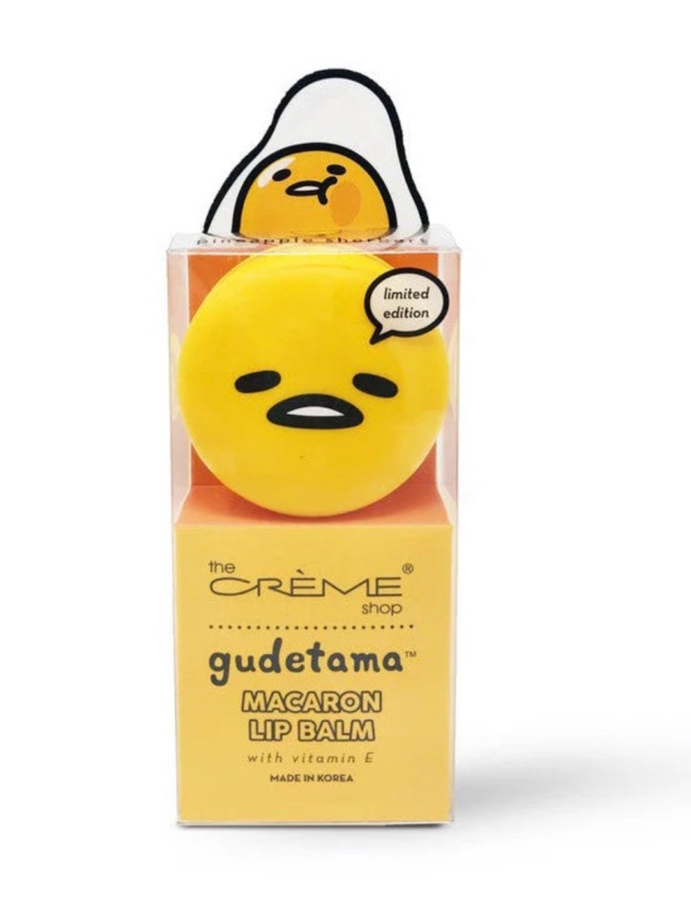 The Crème Shop x Gudetama Yellow Macaron Lip Balm - Limited Edition